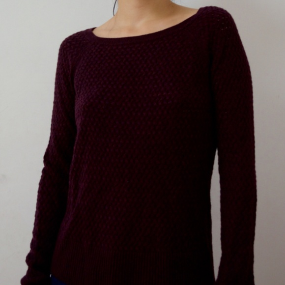 Lightly Used Knit Burgundy/Purple Sweater - Picture 3 of 3